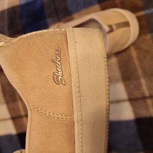 Skechers Tan Suede-Like Walking Shoes 9.5